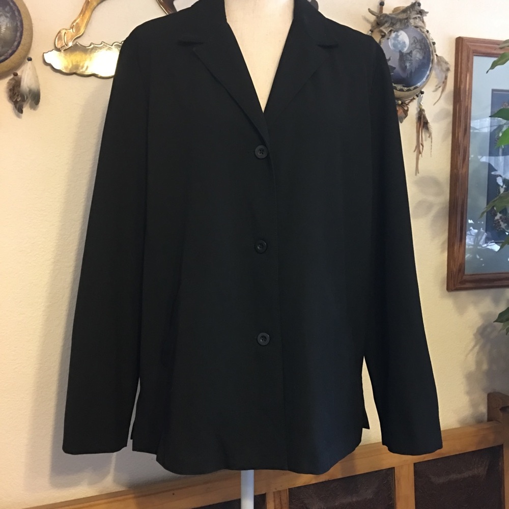Liz Claiborne Lizsport LW black lined jacket M